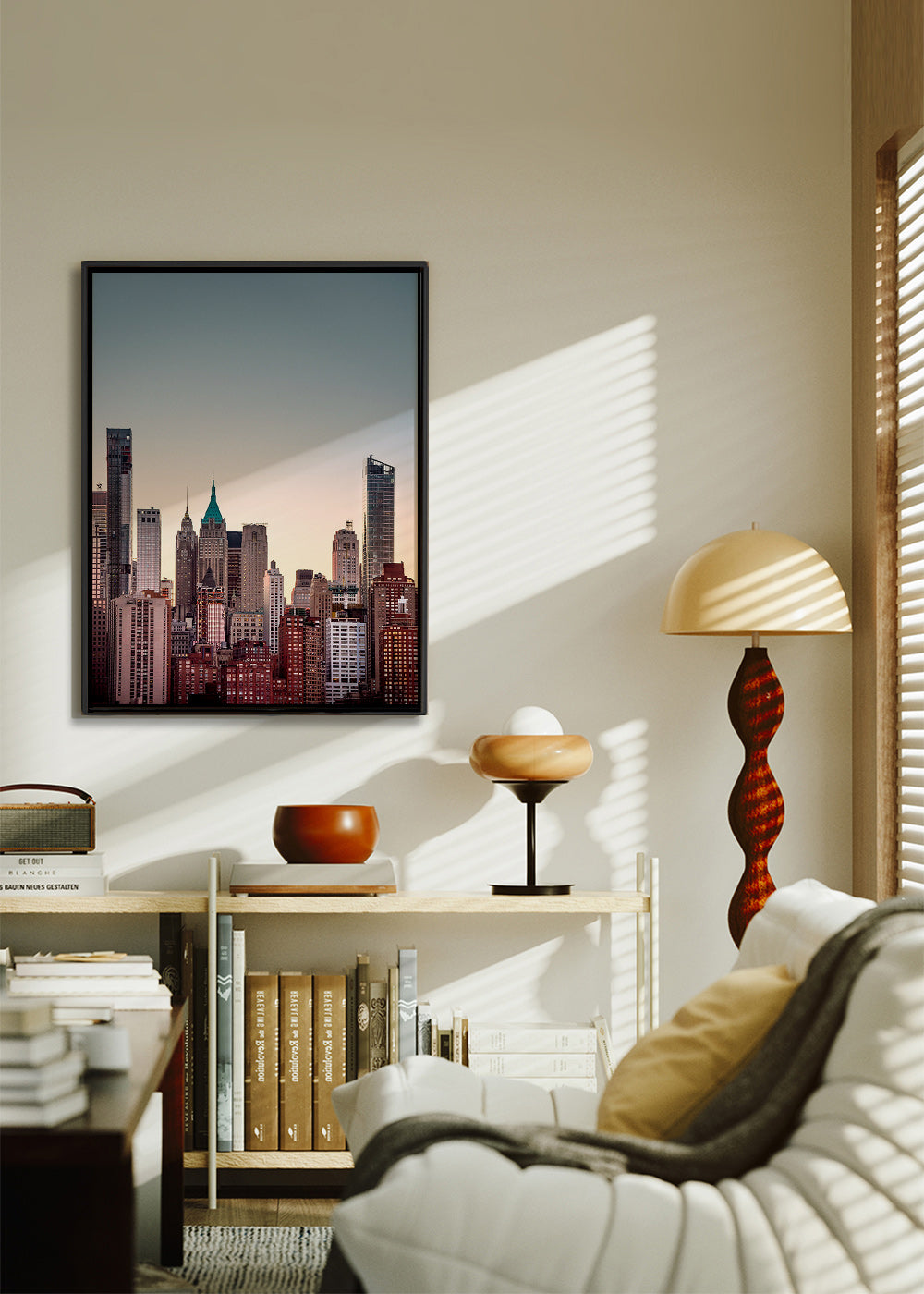 Plakat miasta ze skyline o zmierzchu – Canvas2