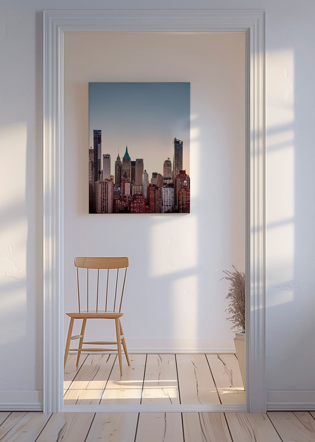 Plakat miasta ze skyline o zmierzchu – Canvas