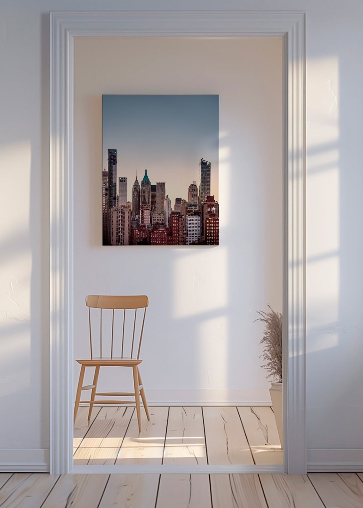 Plakat miasta ze skyline o zmierzchu – Canvas