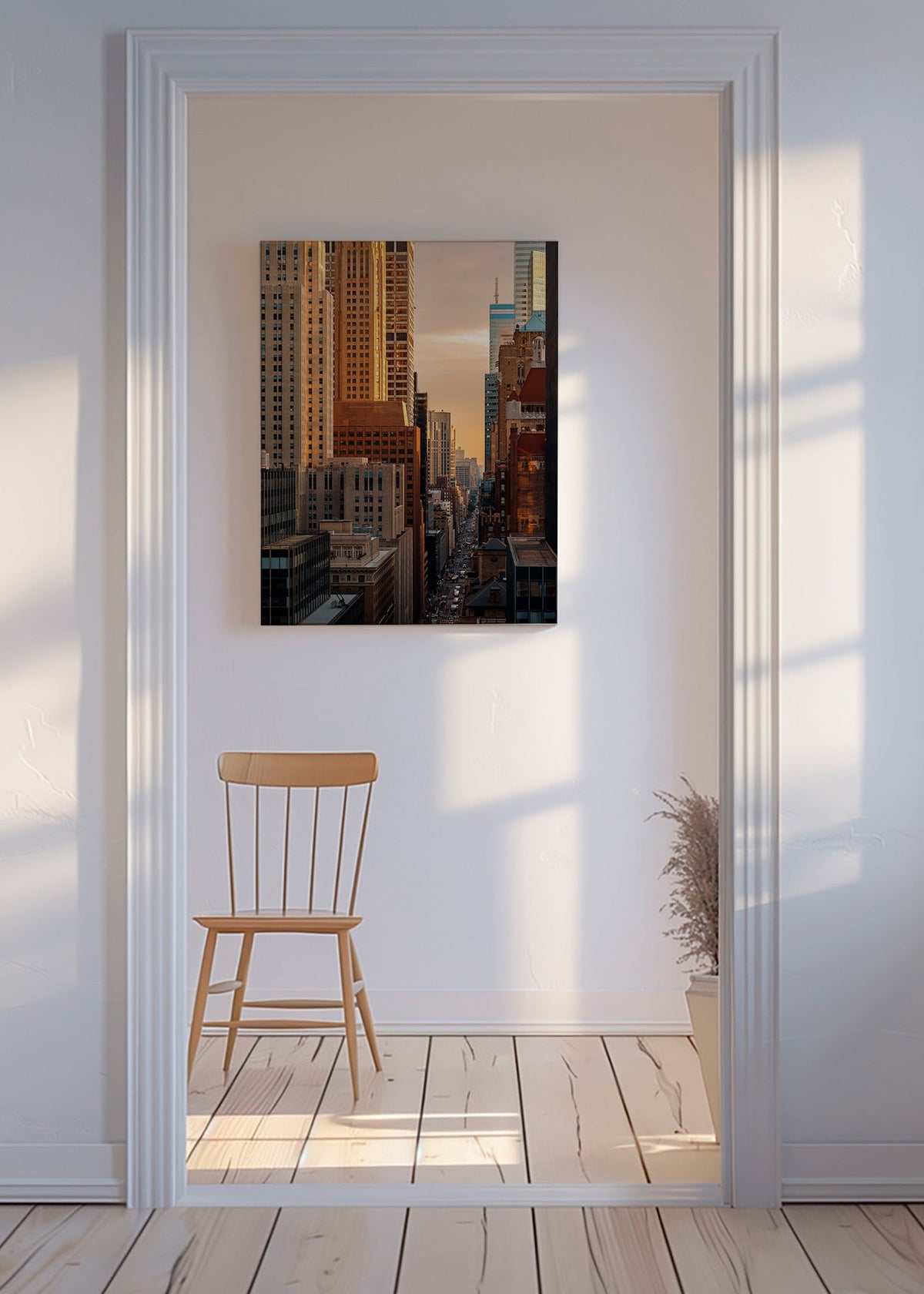 Plakat miasta o poranku – Canvas