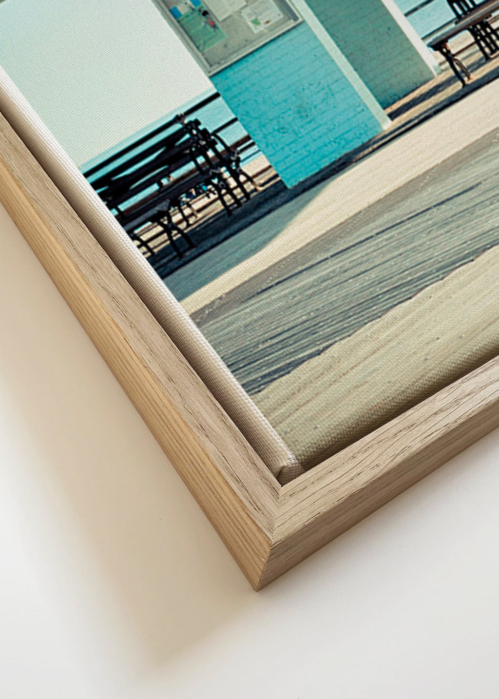 Fotografia molo z samotną ławką – Canvas detail