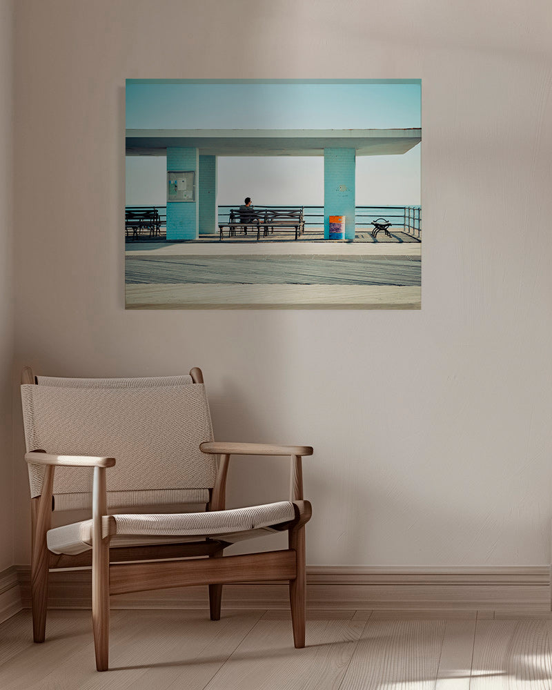 Fotografia molo z samotną ławką – Canvas