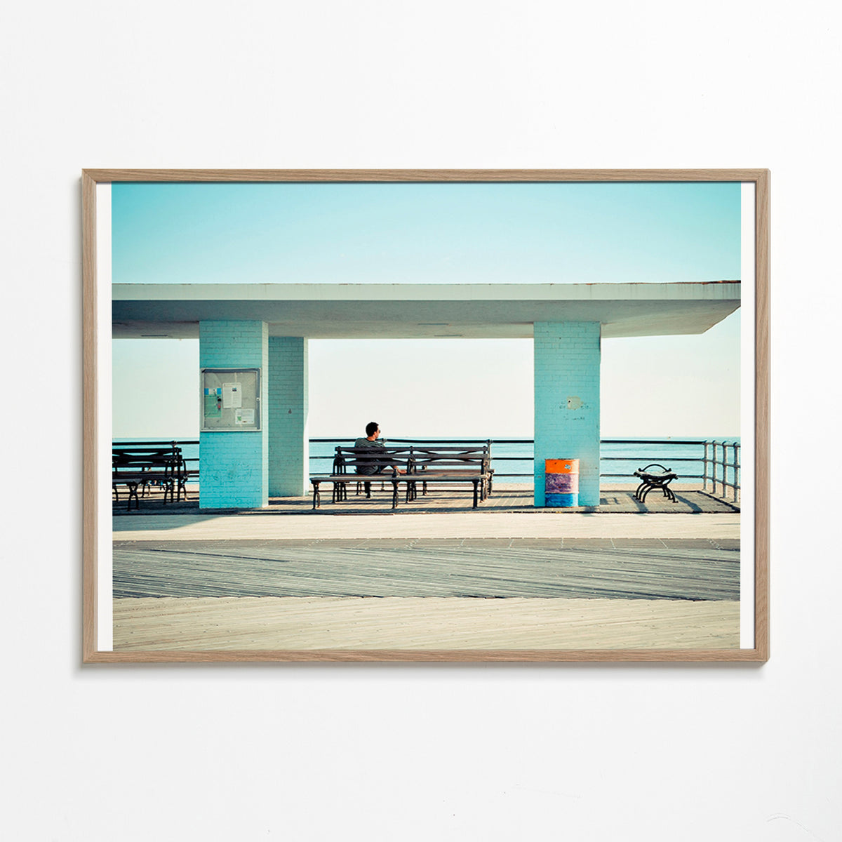 Fotografia molo z samotną ławką – Oak Frame