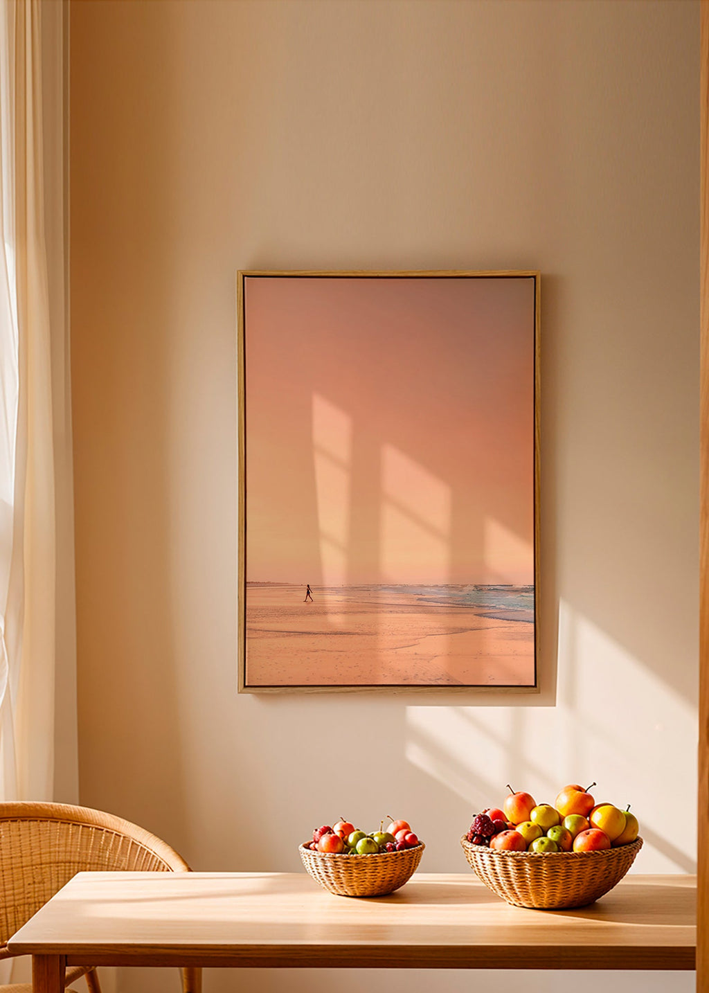 Sztuka krajobrazu: plaża o wschodzie słońca w pastelach – Canvas1