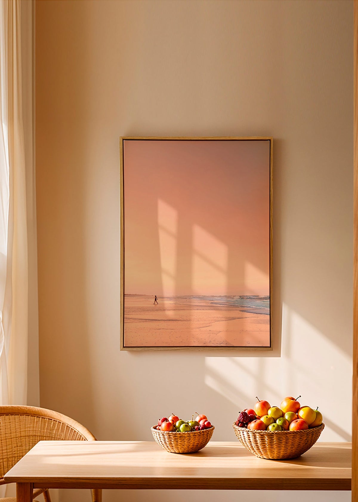 Sztuka krajobrazu: plaża o wschodzie słońca w pastelach – Canvas1