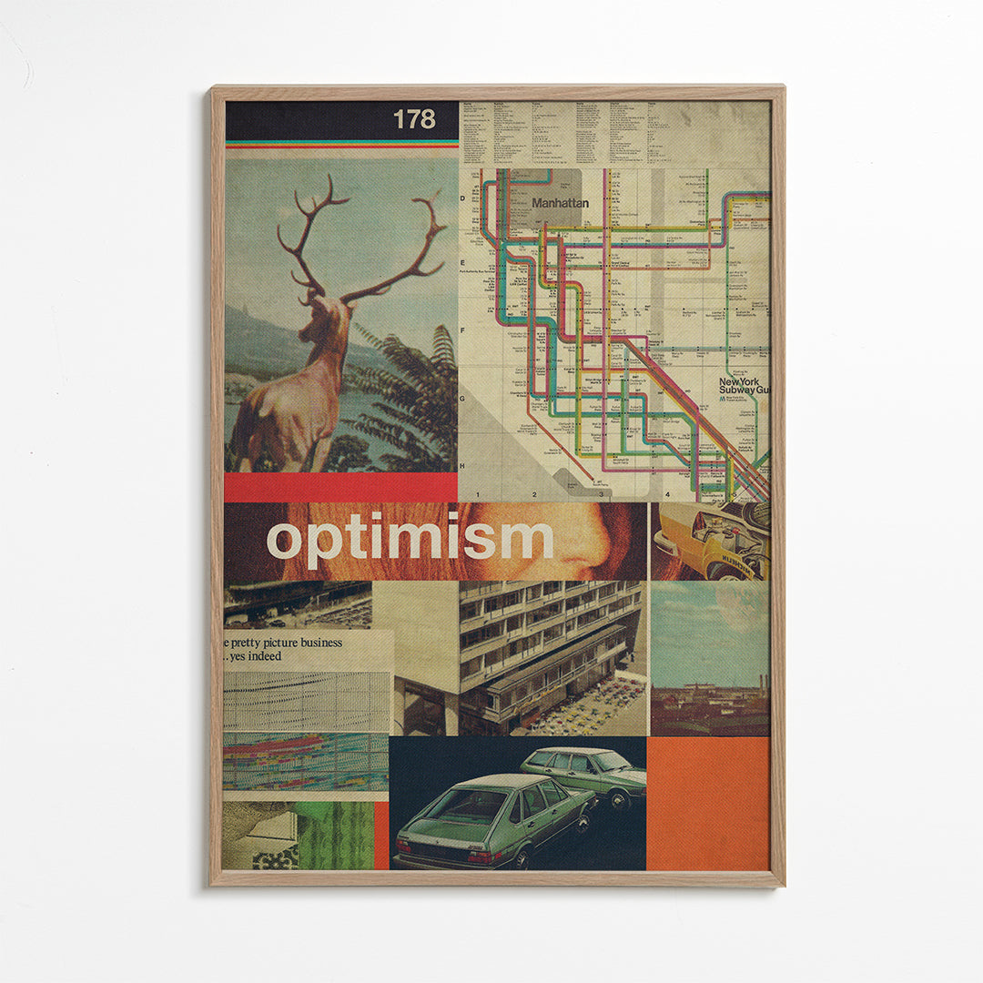 Kolaż vintage z mapą Manhattanu