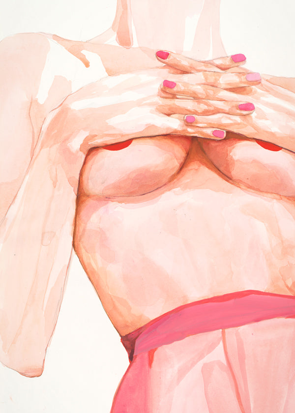 Ilustracja: tors kobiecy akwarela