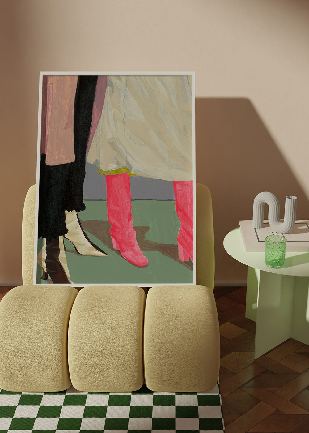 Ilustracja różowe buty i spódnice