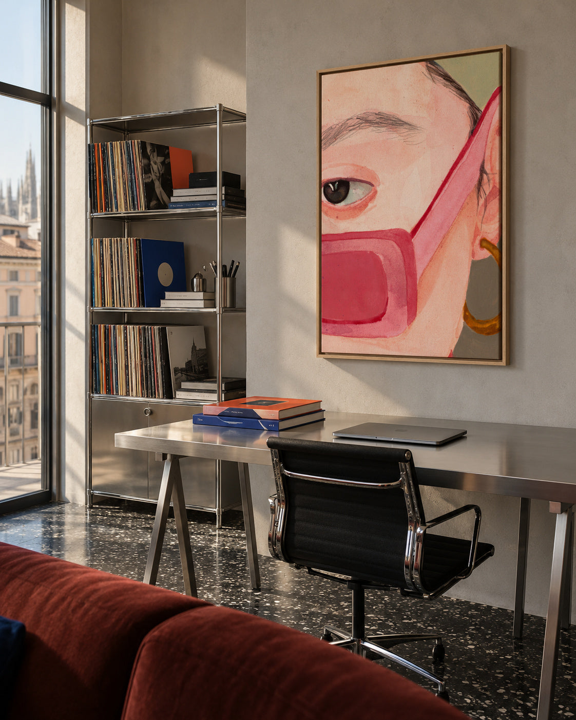 Hidden-smiles - Framed canvas in an interior