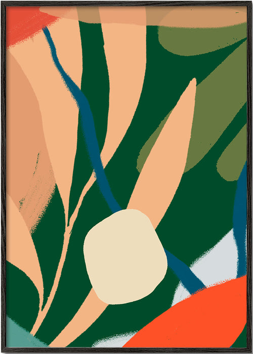 Plakat botaniczny z organicznymi liśćmi
