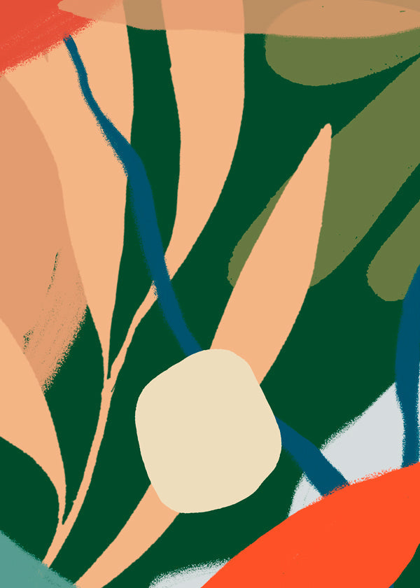 Plakat botaniczny z organicznymi liśćmi