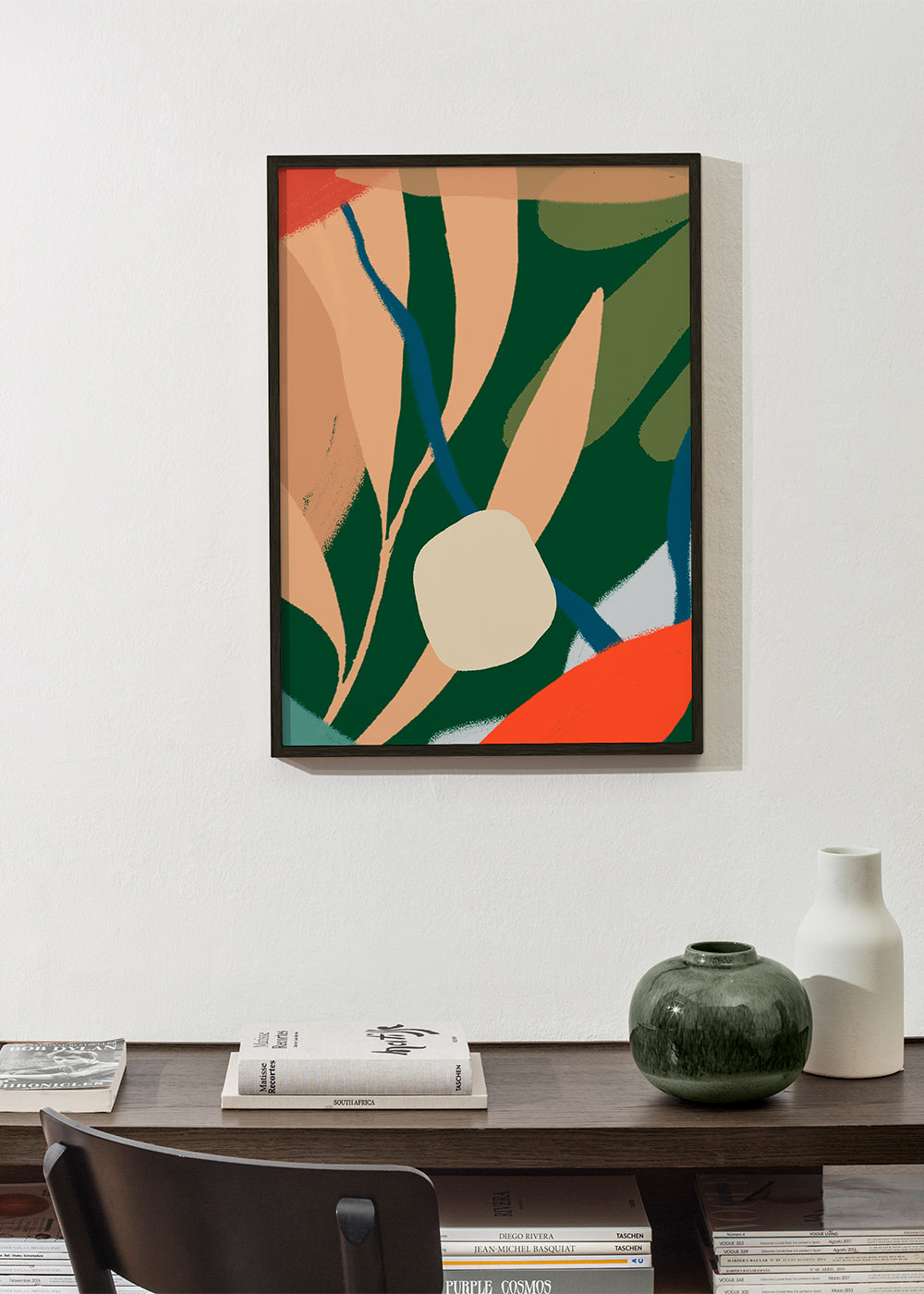 Plakat botaniczny z organicznymi liśćmi