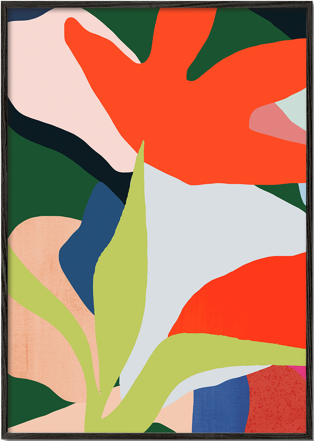 Plakat botaniczny koralowe liście