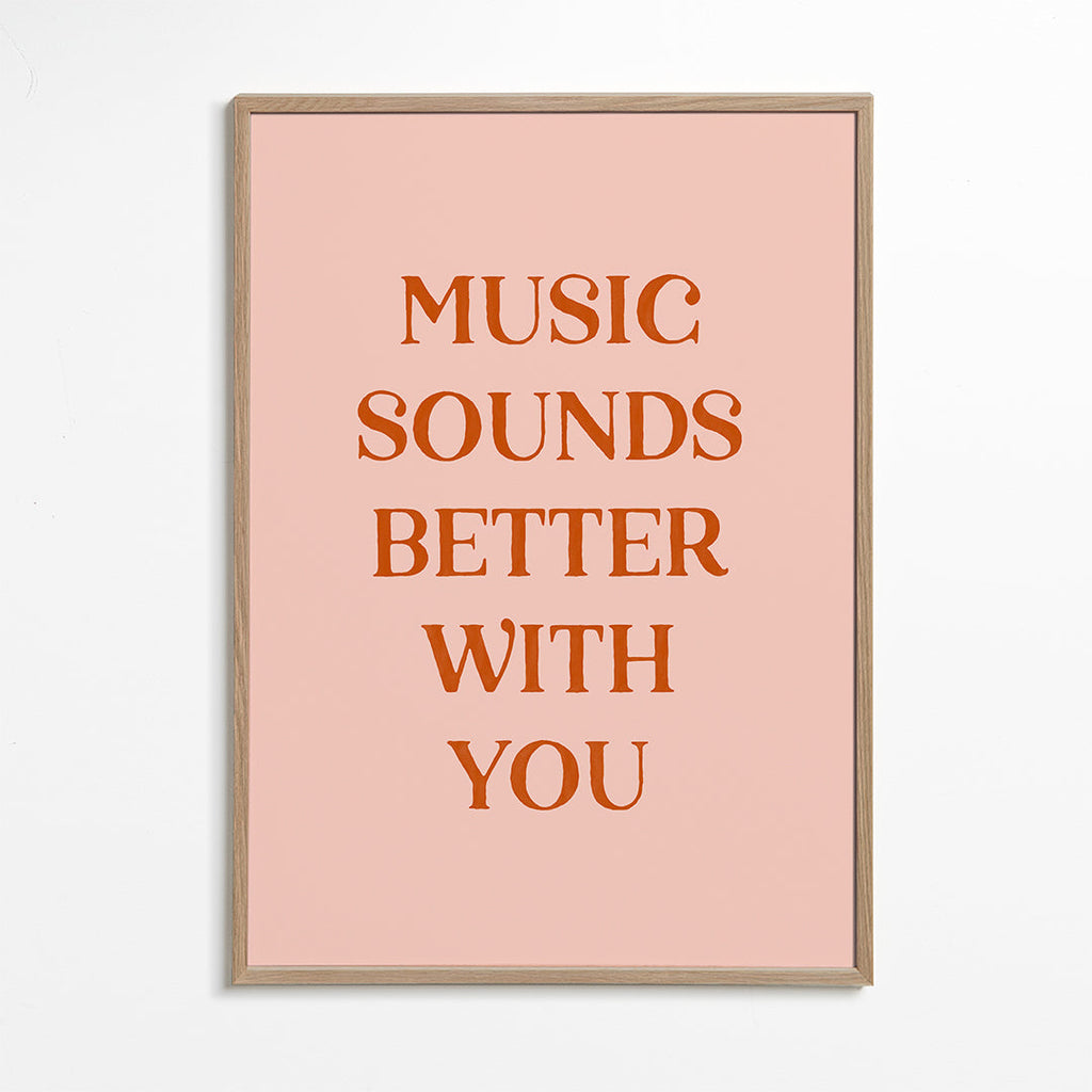 Minimalistyczny plakat z muzycznym cytatem