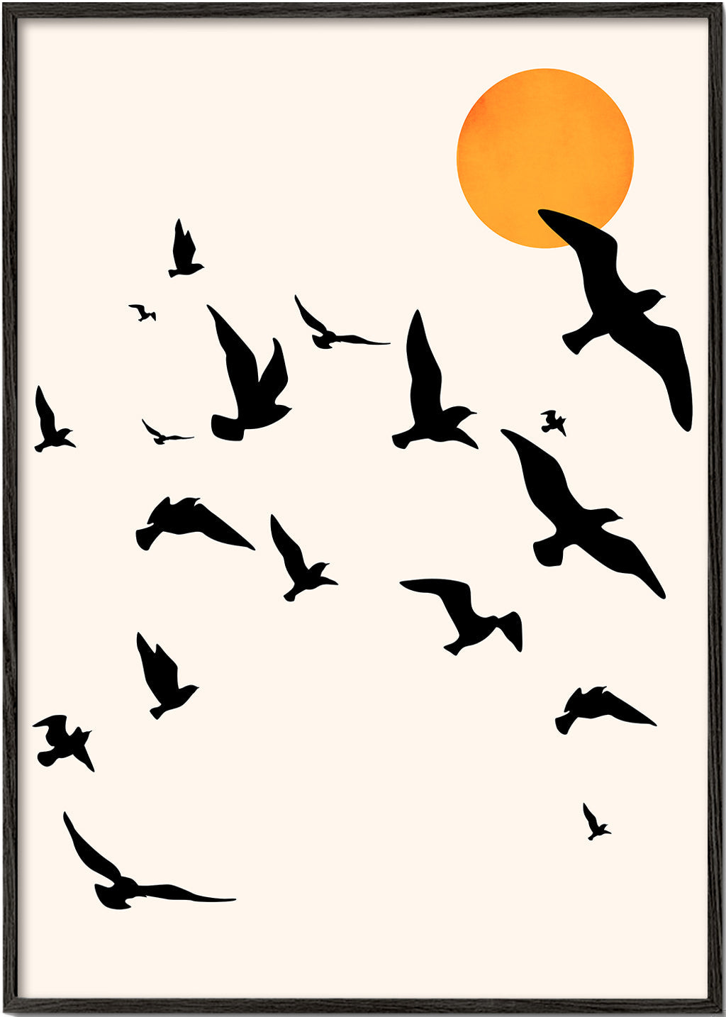 Ptaki w locie minimalistyczny plakat