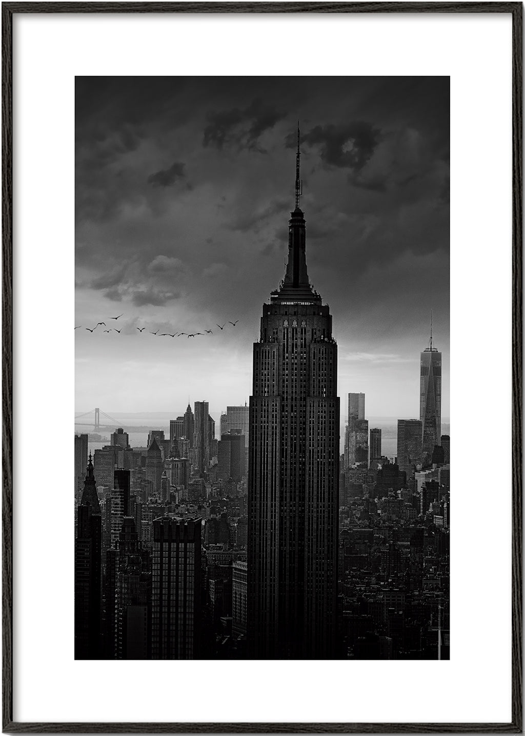 Plakat podróżniczy: Empire State czarno-biały