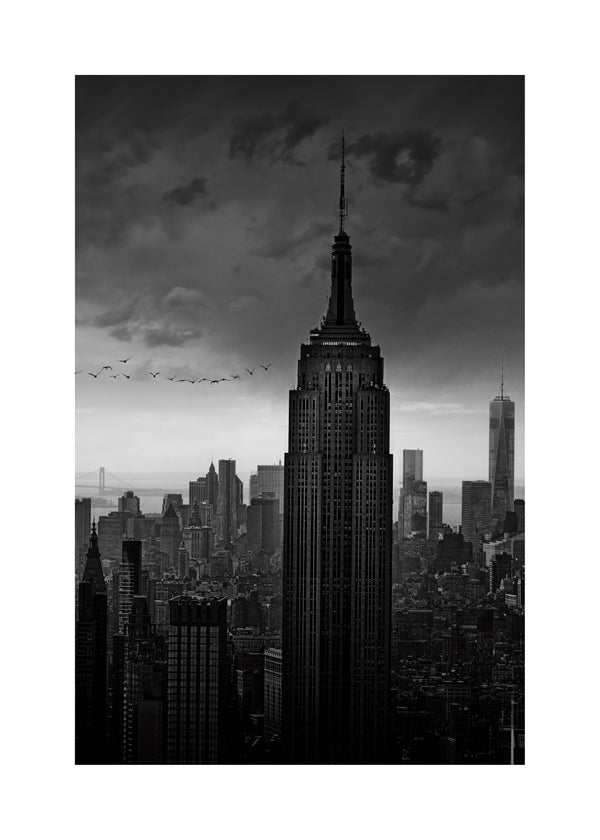 Plakat podróżniczy: Empire State czarno-biały