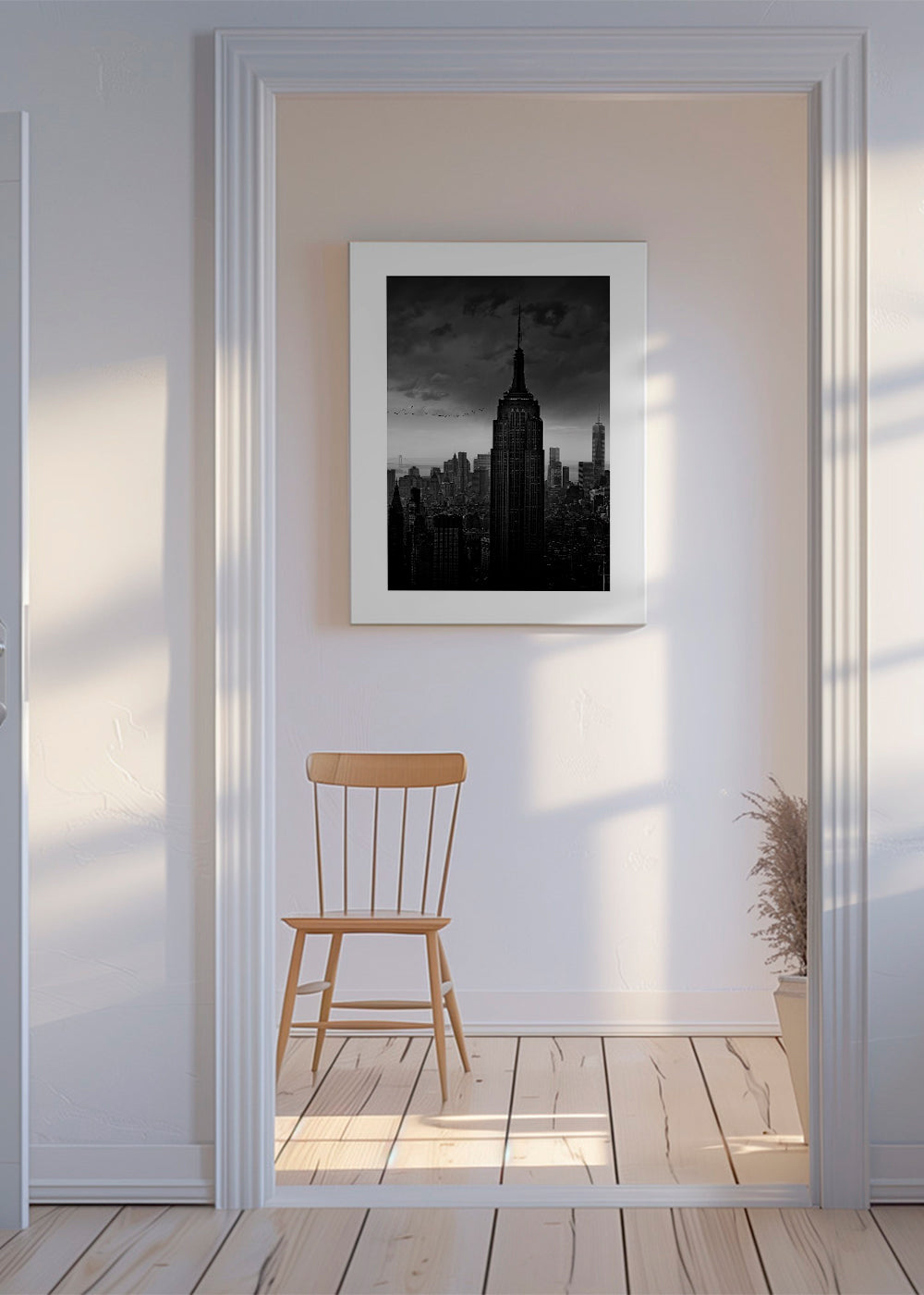 Plakat podróżniczy: Empire State czarno-biały