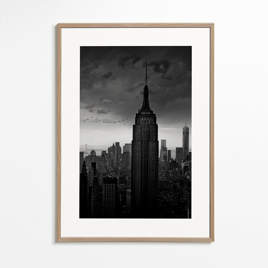 Plakat podróżniczy: Empire State czarno-biały