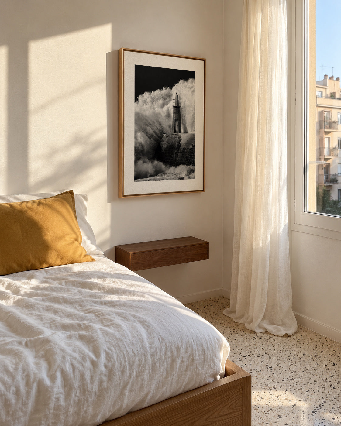 The lighthouse - Framed canvas in an interior