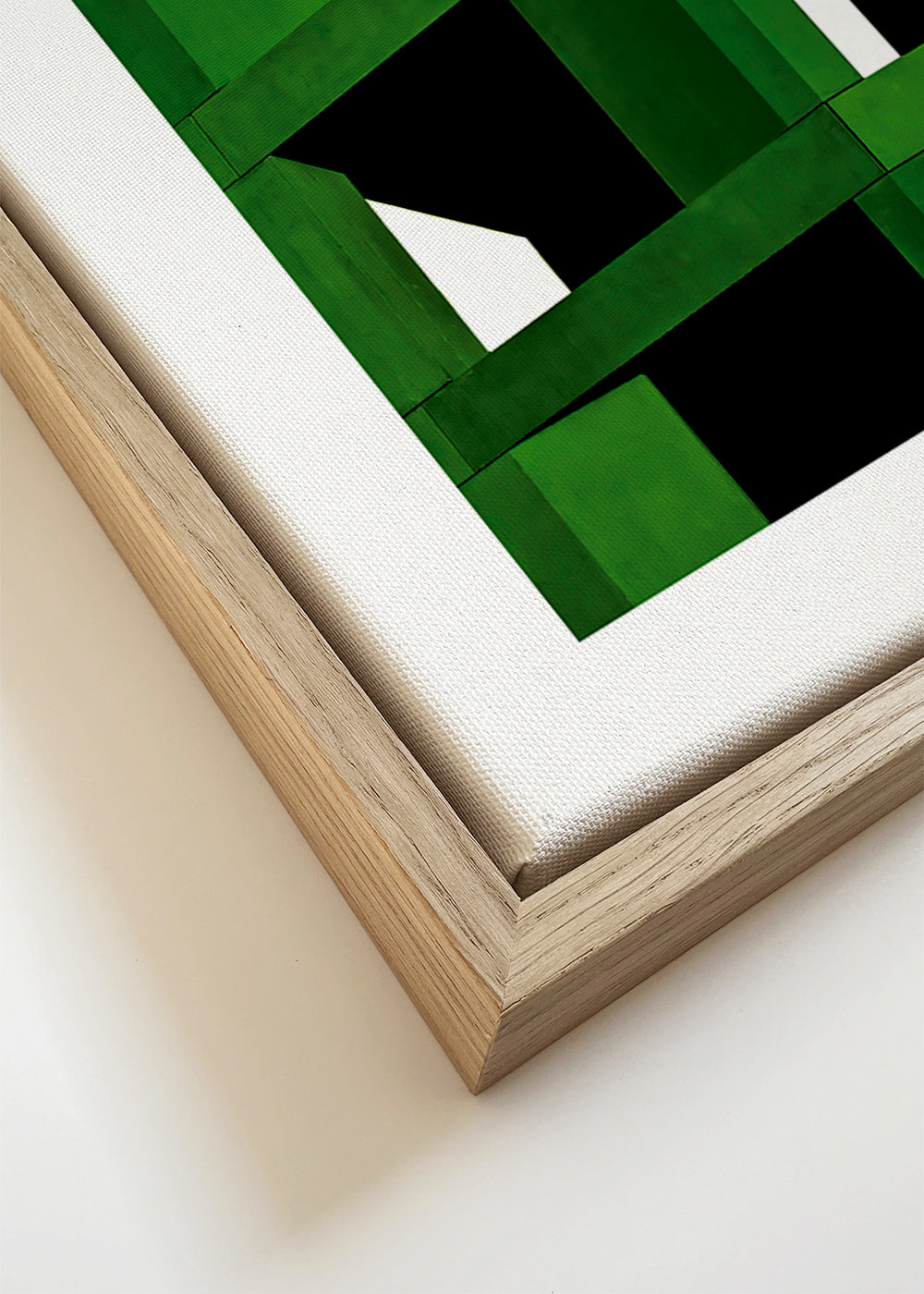 Plakat geometryczny z zieloną strukturą modułową