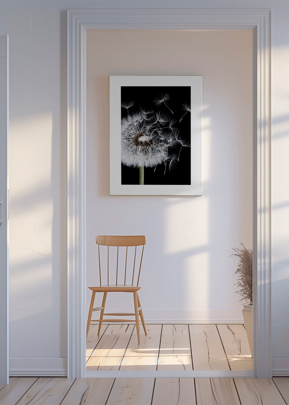 Plakat botaniczny: mniszek w makro