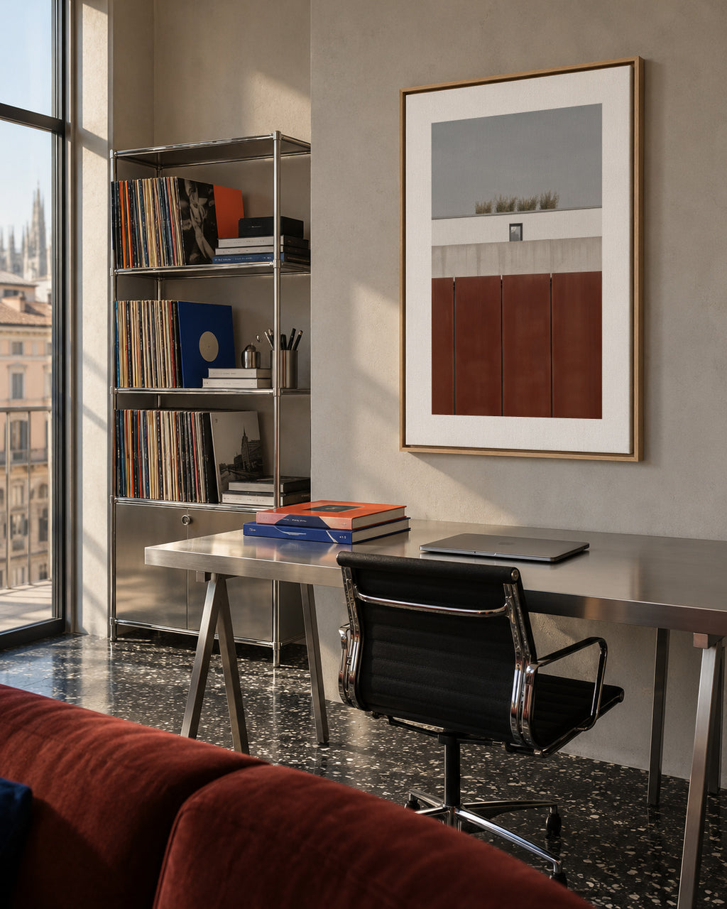 behind the wall - Framed canvas in an interior