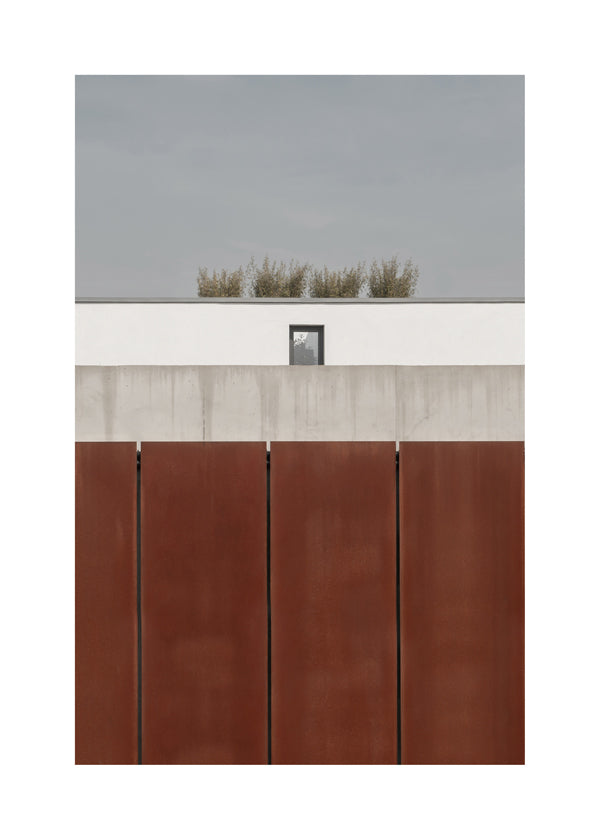Obraz minimalistyczny z zardzewiałymi panelami