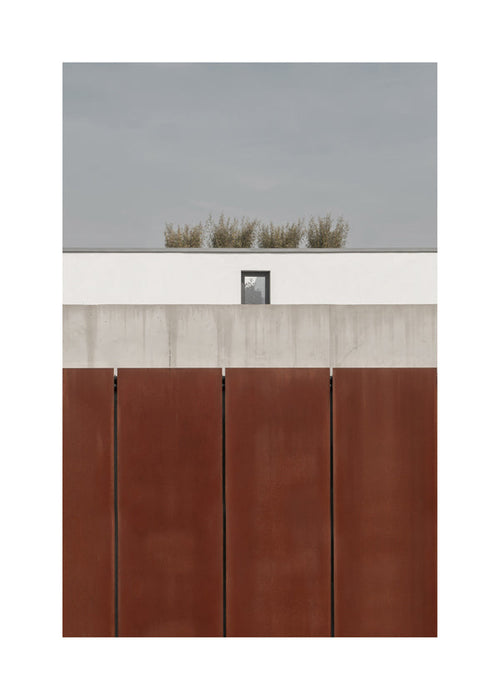 Obraz minimalistyczny z zardzewiałymi panelami