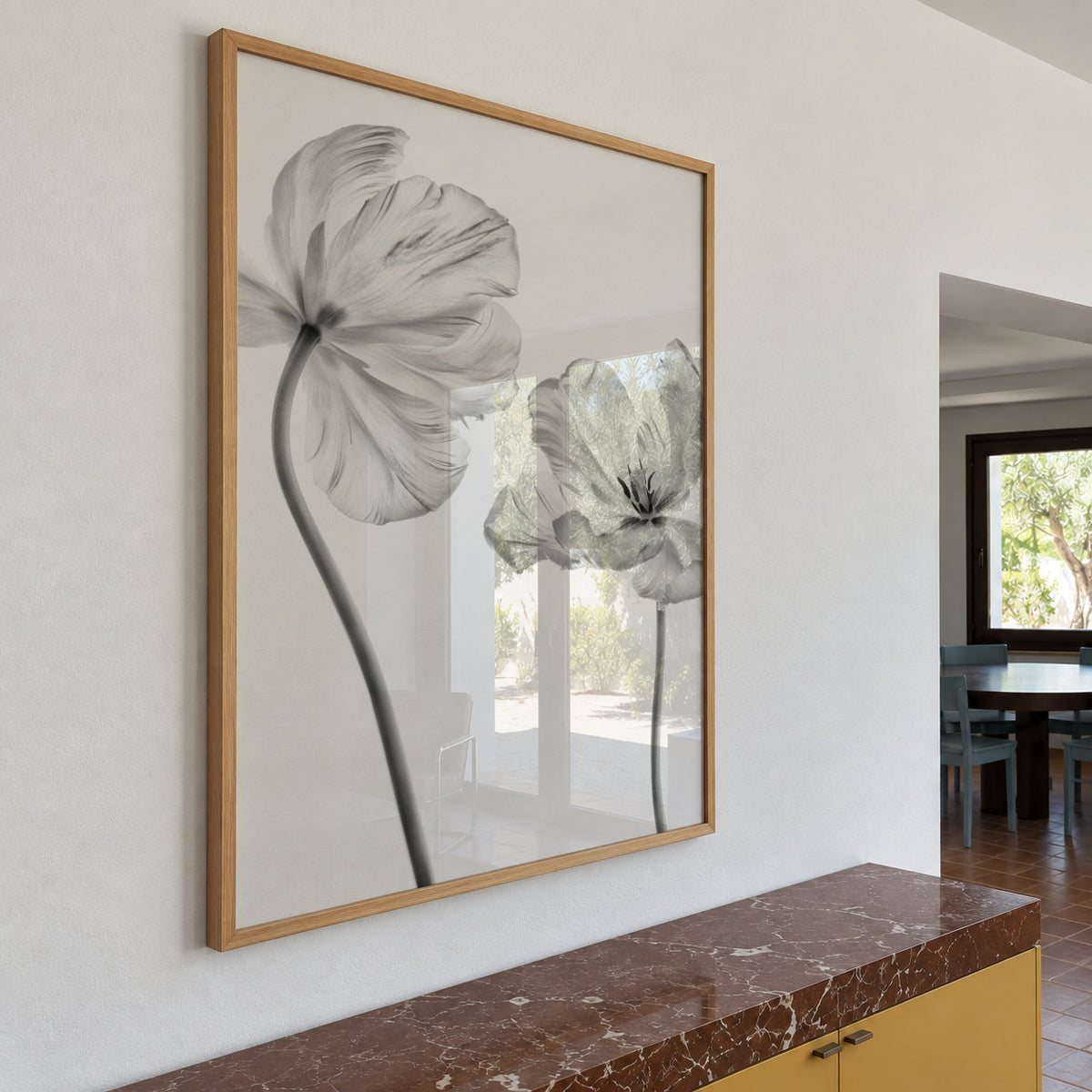 Same tulip front and backview - Framed poster in an interior