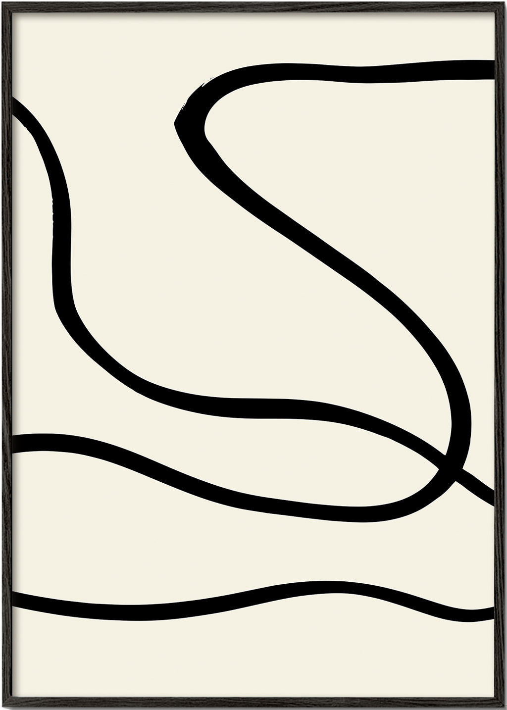 Minimalistyczna kompozycja czarnych linii na beżu
