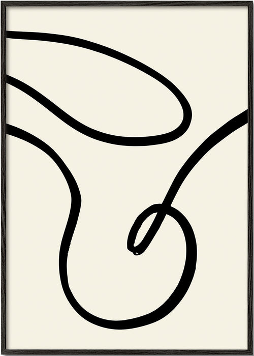 Plakat minimalistyczny czarne linie organiczne