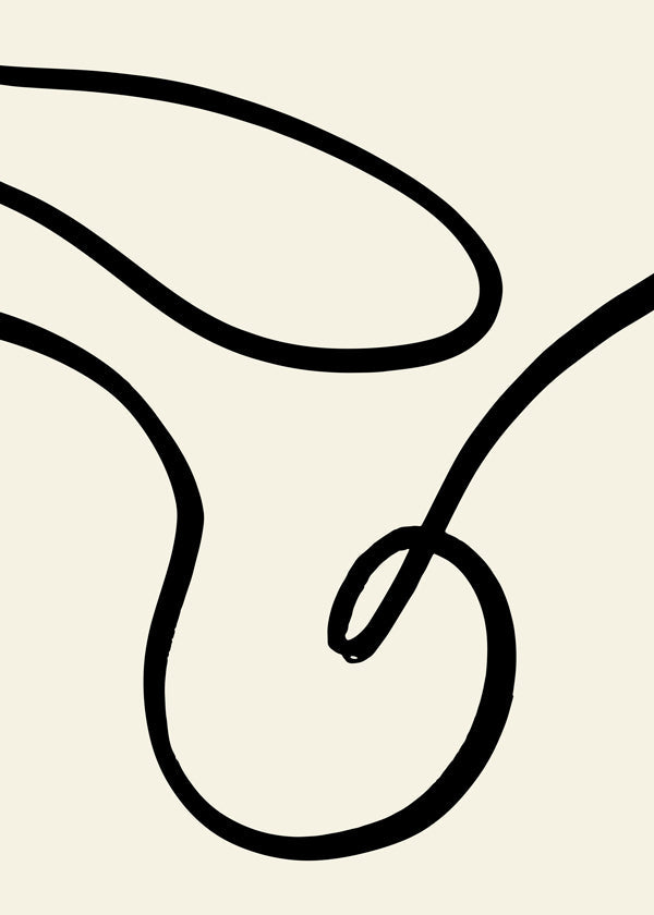Plakat minimalistyczny czarne linie organiczne