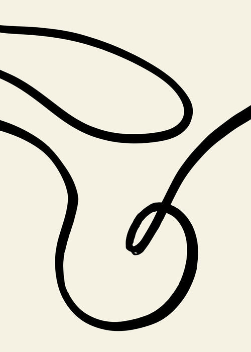 Plakat minimalistyczny czarne linie organiczne