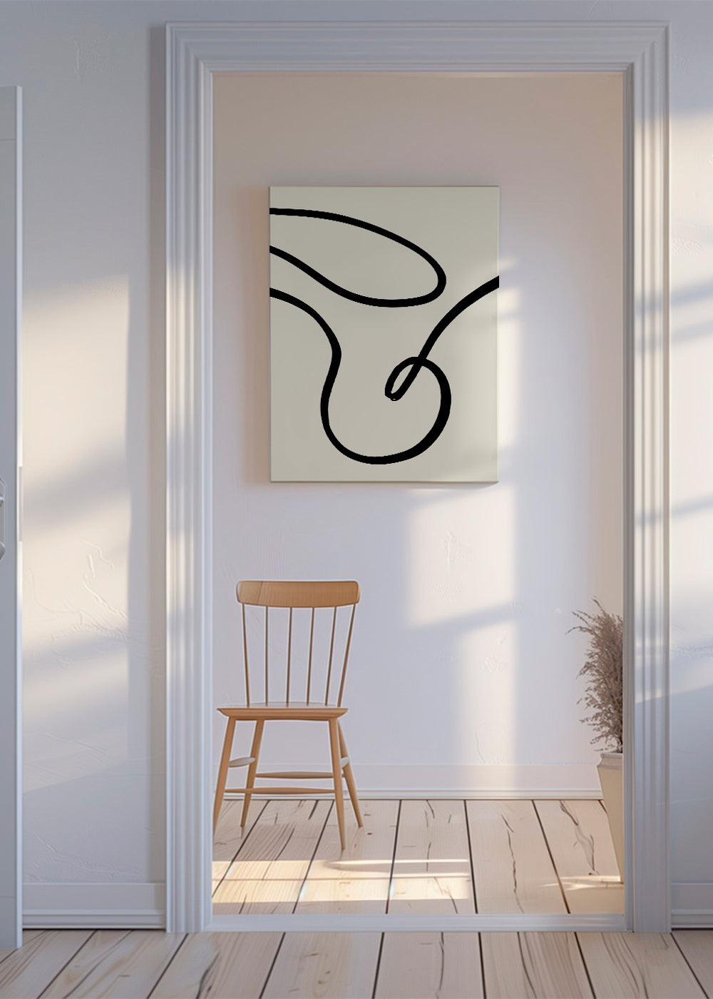 Plakat minimalistyczny czarne linie organiczne