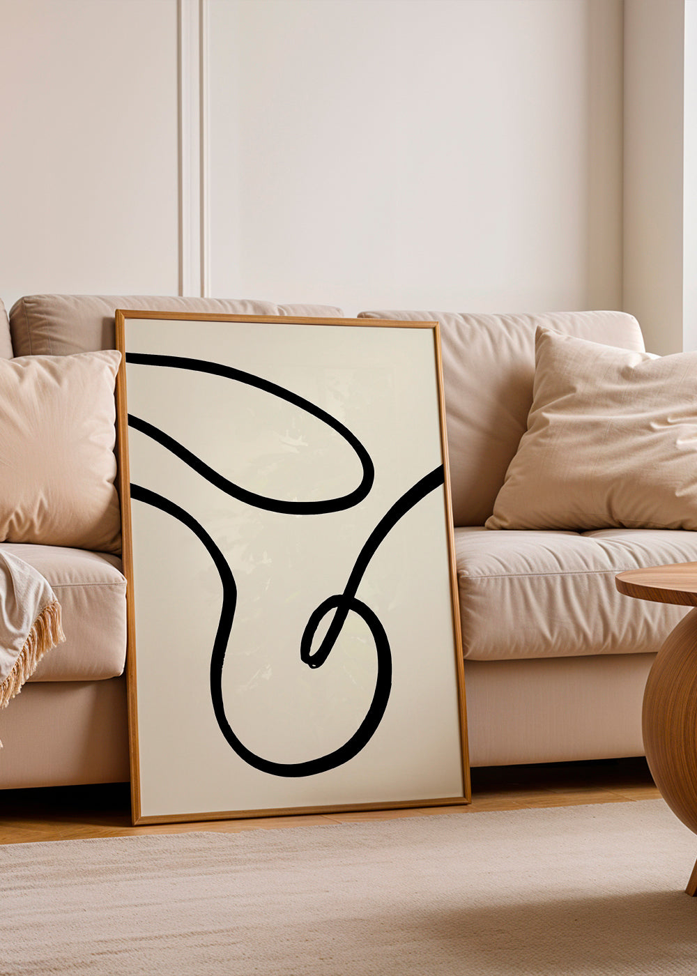 Plakat minimalistyczny czarne linie organiczne