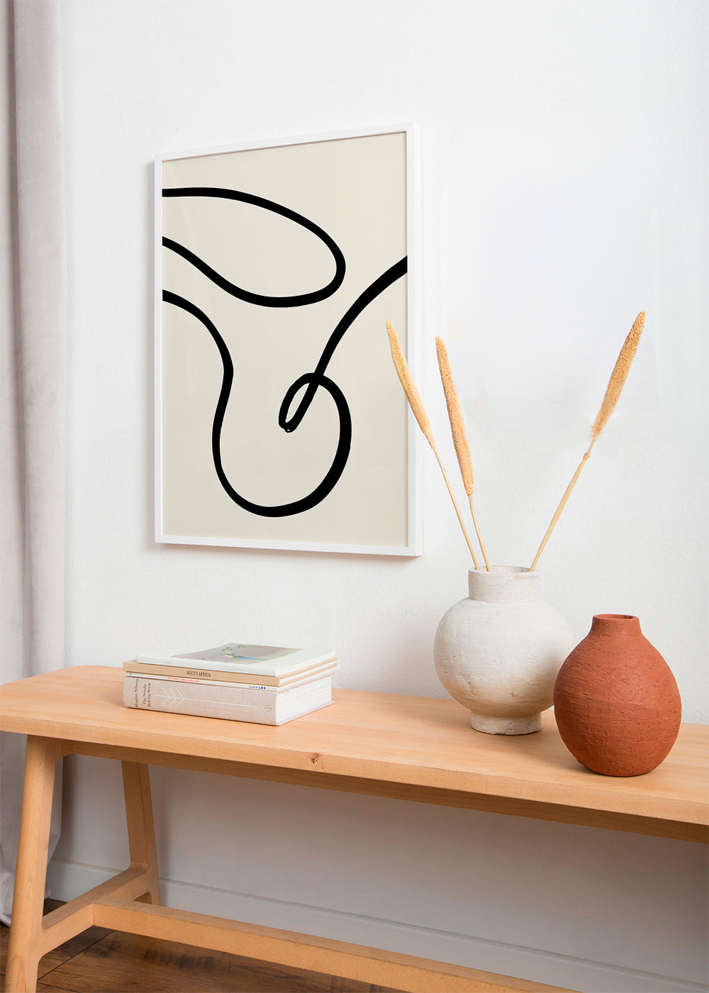 Plakat minimalistyczny czarne linie organiczne