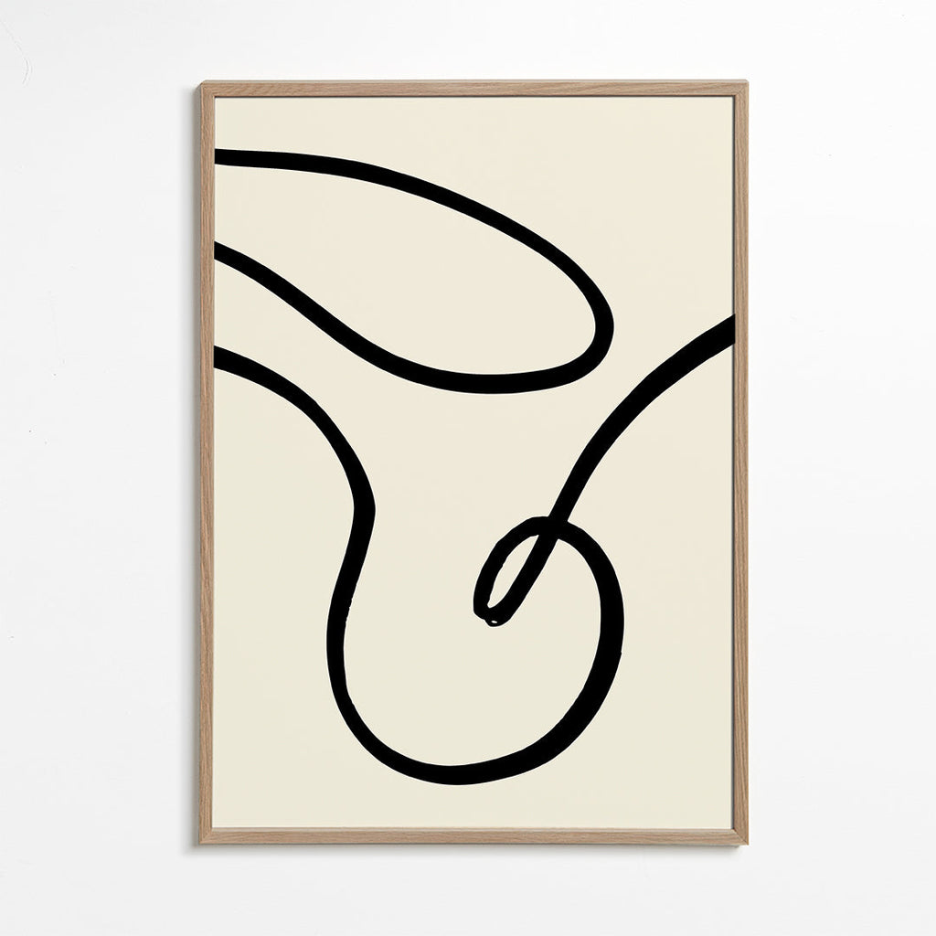 Plakat minimalistyczny czarne linie organiczne