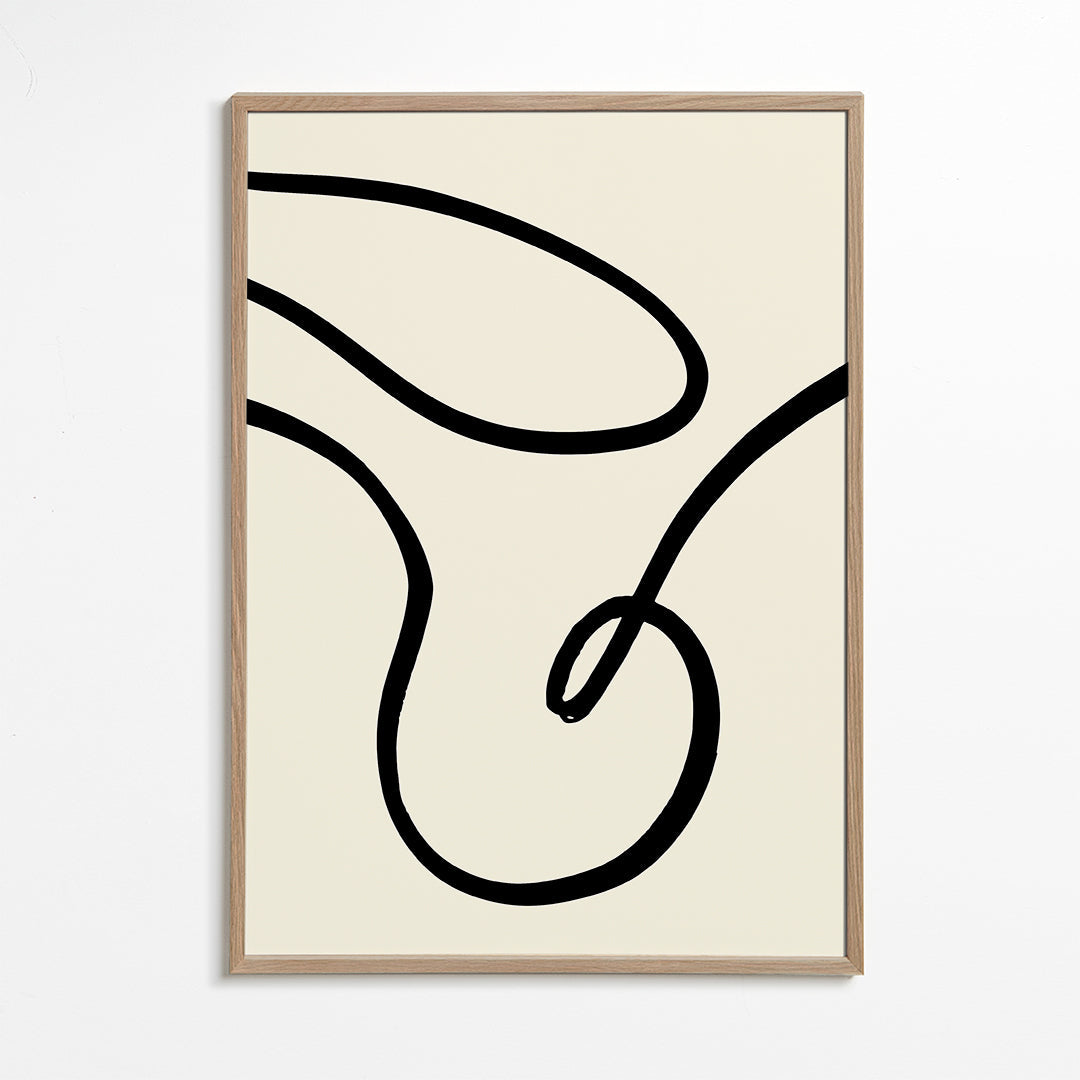 Plakat minimalistyczny czarne linie organiczne