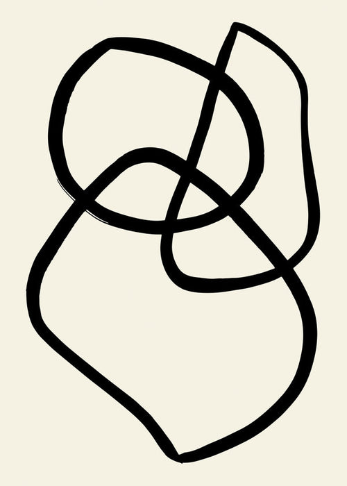 Minimalistyczny obraz z czarnymi organicznymi liniami