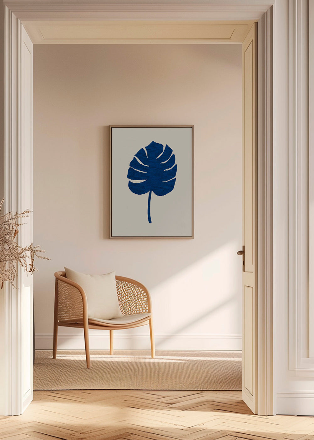 Plakat botaniczny Monstera niebieska