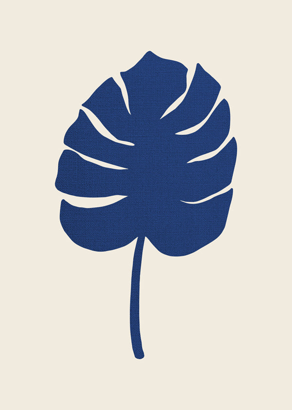 Plakat botaniczny Monstera niebieska