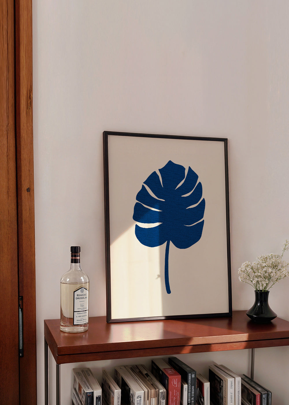 Plakat botaniczny Monstera niebieska