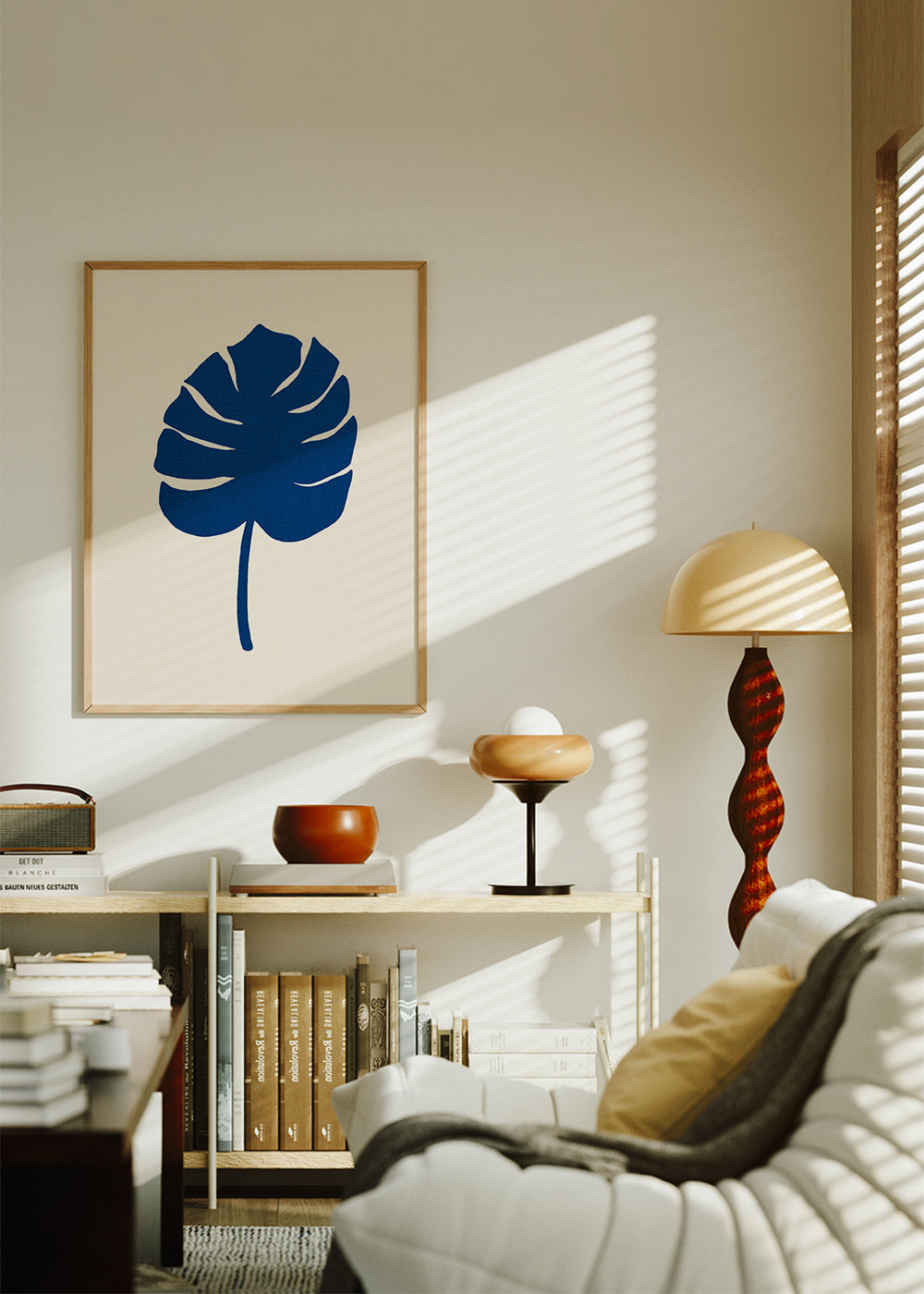 Plakat botaniczny Monstera niebieska
