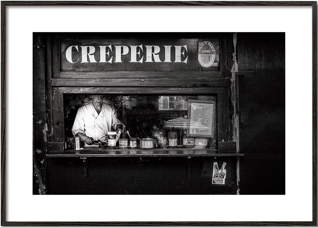 Sztuka do kuchni Creperie czarno-biała