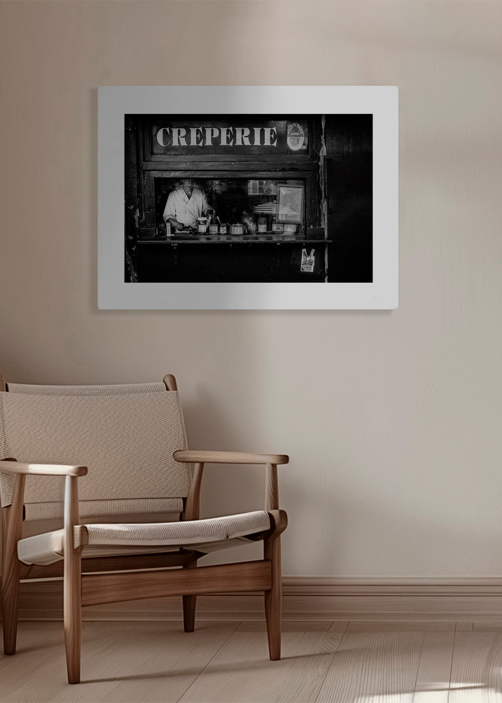 Sztuka do kuchni Creperie czarno-biała