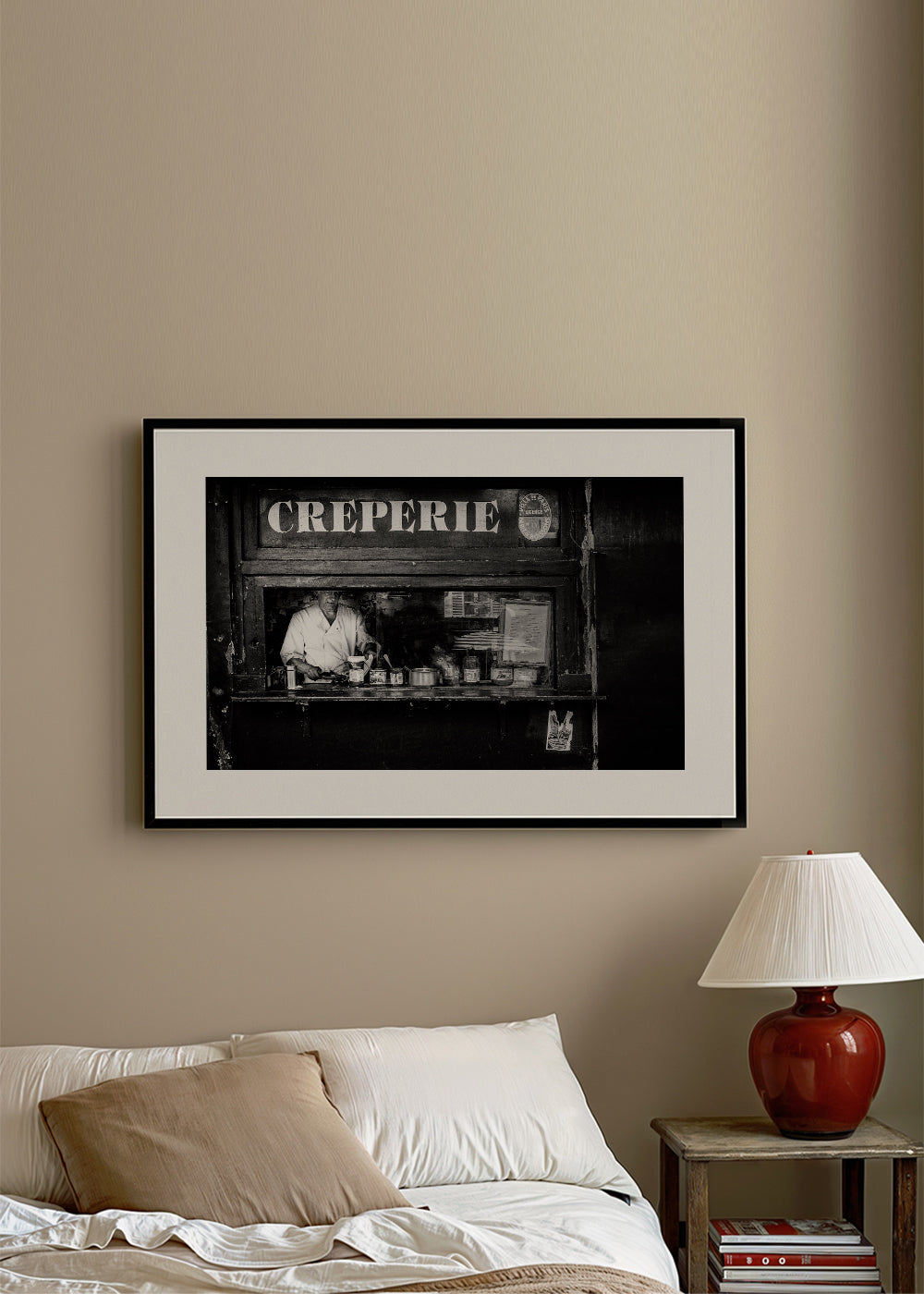 Sztuka do kuchni Creperie czarno-biała