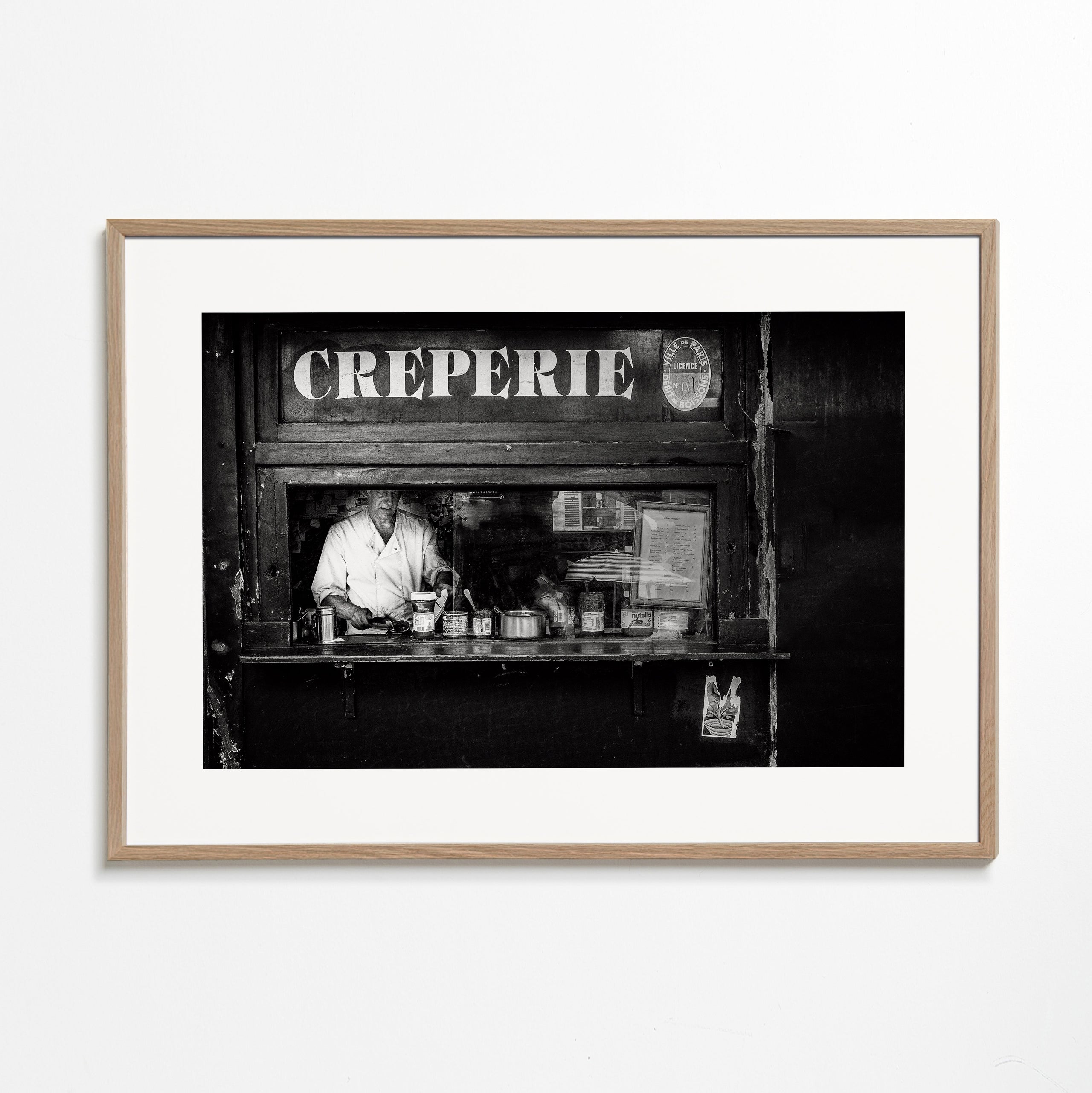 Sztuka do kuchni Creperie czarno-biała