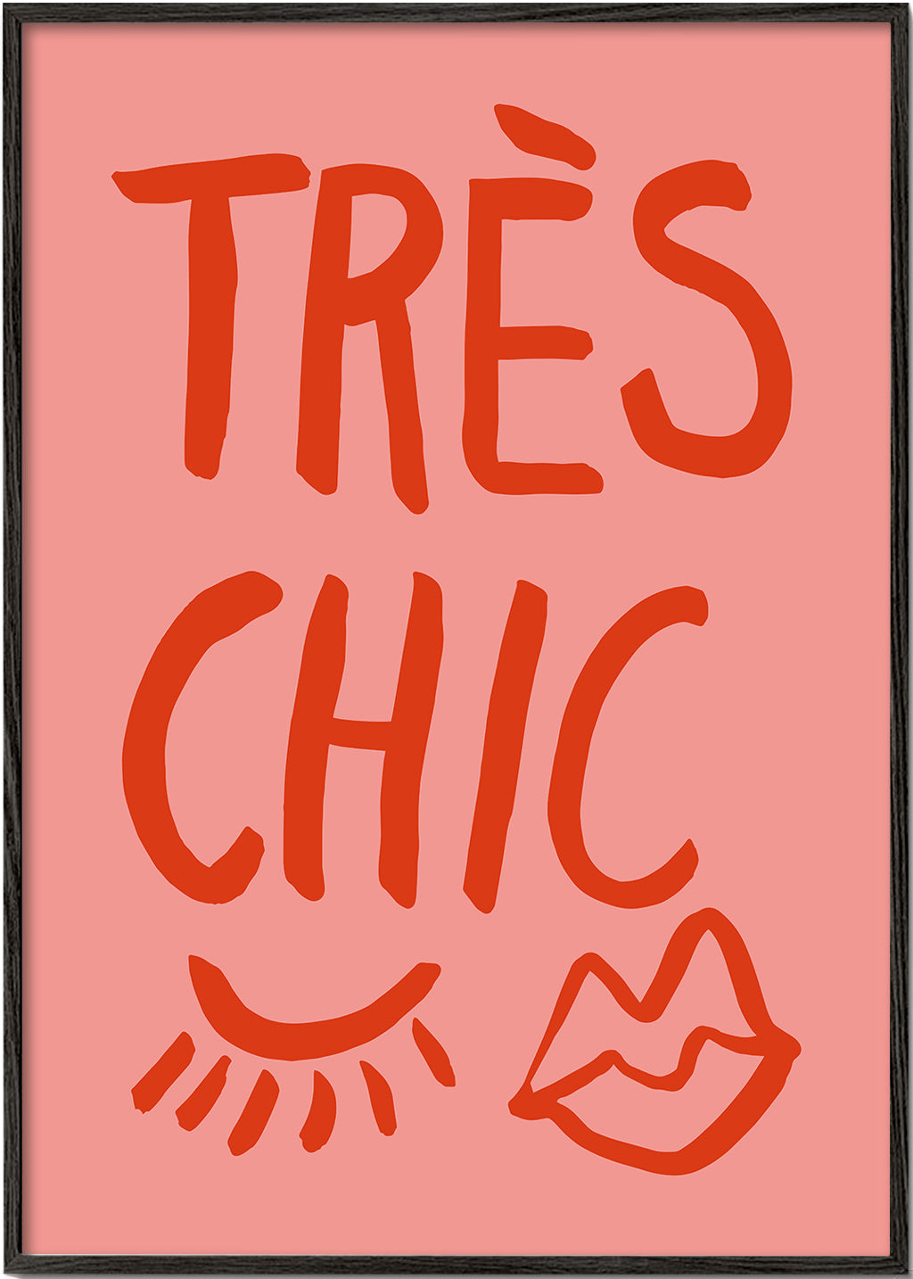Plakat typograficzny 'Très Chic' różowy