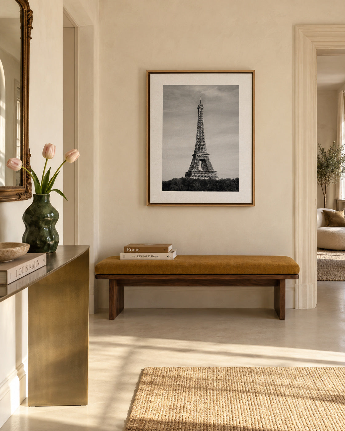 Eiffel Tower II - Framed canvas in an interior